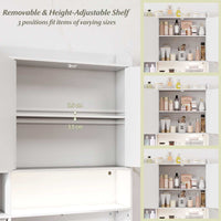 Freestanding Over Toilet Storage Shelf with 2-Door Cabinet