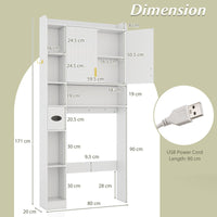 Freestanding Over Toilet Storage Shelf with 2-Door Cabinet