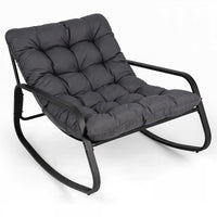 Large Outdoor Lounge Chair Rocking with Thick Cushion for Garden