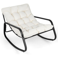 Large Outdoor Lounge Chair Rocking with Thick Cushion for Garden