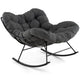 Oversized Papasan Chair with Padded Cushion & Metal Frame