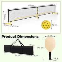 Pickle Ball Net System with Metal Frame and Wear-resistant Net