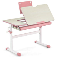 Height-Adjustable Kids Desk with Tilt Desktop and Book Stand for Writing Drawing Reading