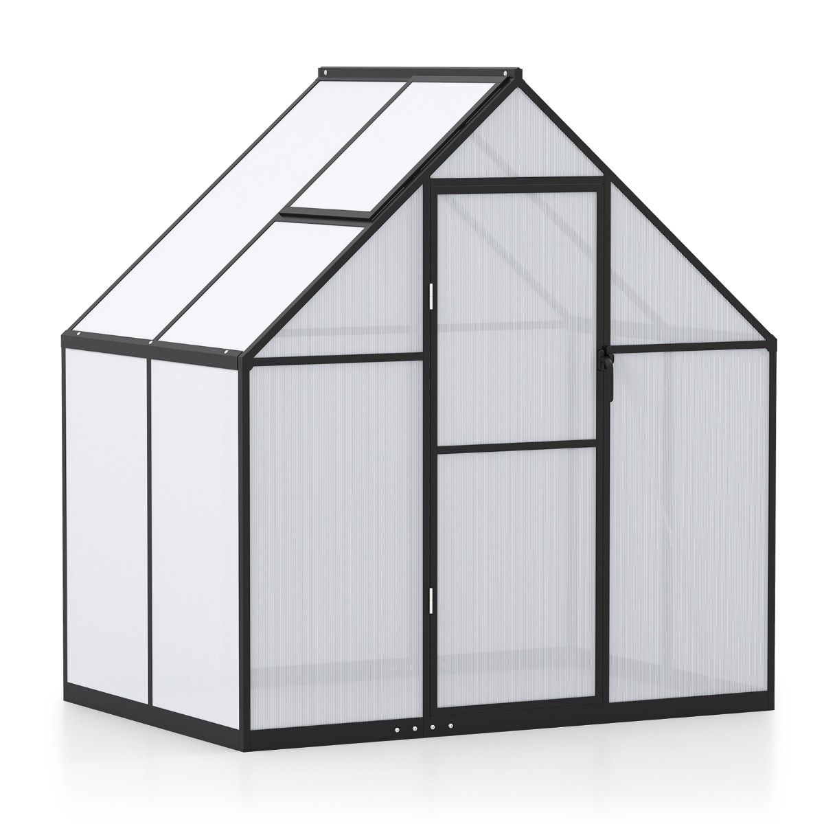 180 x 123 cm Polycarbonate Greenhouse with Adjustable Roof Vent