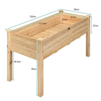 Elevated Wooden Raised Garden Bed with Mini Greenhouse