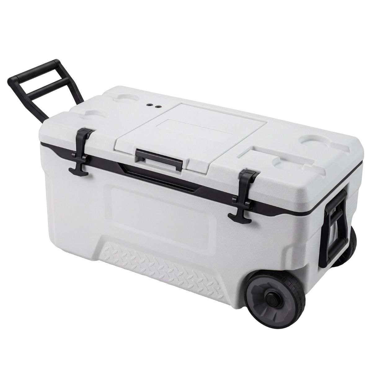 70 L Insulated Hard Cooler, Portable Rolling Cooler w/Wheels & Handles