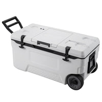 70 L Insulated Hard Cooler, Portable Rolling Cooler w/Wheels & Handles