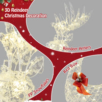 150 CM Pre-Lit Christmas Reindeer with 100 LED Lights for Home