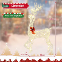 150 CM Pre-Lit Christmas Reindeer with 100 LED Lights for Home