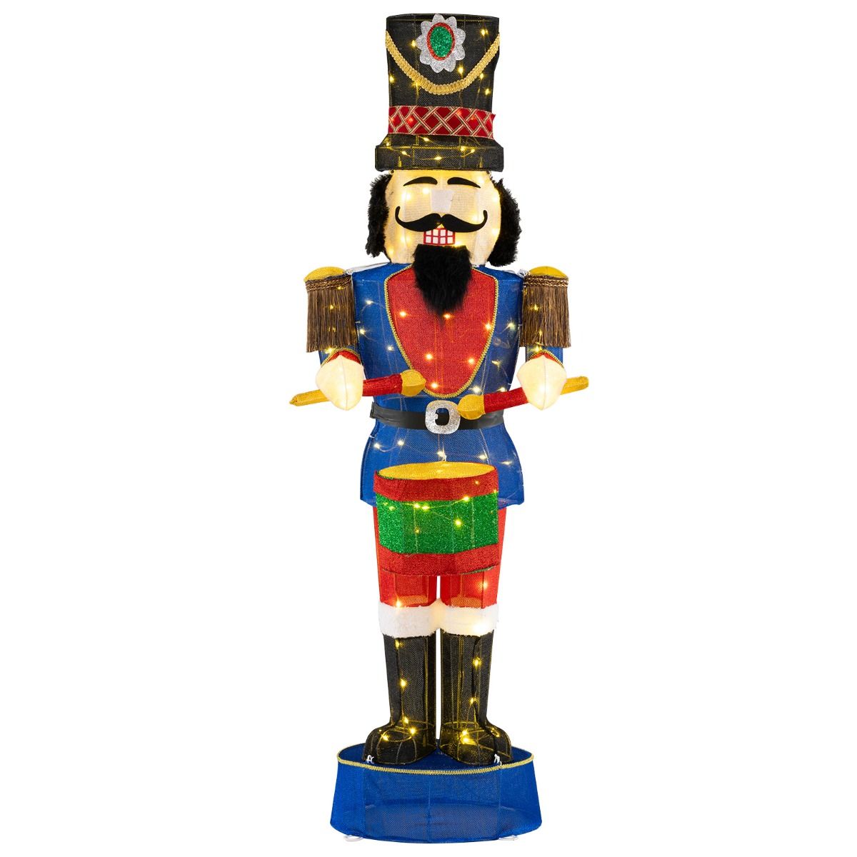 185cm Pre-Lit Nutcracker with Ground Stakes and 100 LED Lights
