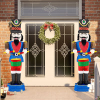 185cm Pre-Lit Nutcracker with Ground Stakes and 100 LED Lights