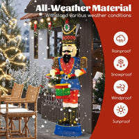 185cm Pre-Lit Nutcracker with Ground Stakes and 100 LED Lights