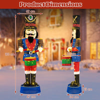 185cm Pre-Lit Nutcracker with Ground Stakes and 100 LED Lights