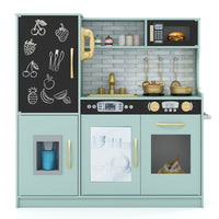 Toddler Kitchen Playset w/ Blackboard, Phone, Microwave