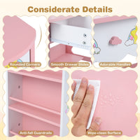 Princess Girls Makeup Table with Mirror and Chair