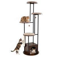 Modern Cat Tree Tower 1.8m Tall Multi-Level Cat Condo with Top Perch