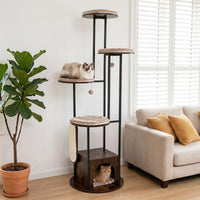 Modern Cat Tree Tower 1.8m Tall Multi-Level Cat Condo with Top Perch