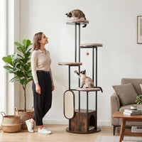 Modern Cat Tree Tower 1.8m Tall Multi-Level Cat Condo with Top Perch