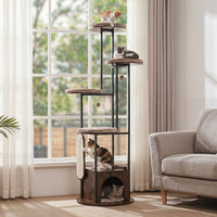 Modern Cat Tree Tower 1.8m Tall Multi-Level Cat Condo with Top Perch