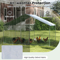 Large Chicken Coop Walk-in Poultry Cage Pet House w/Oxford Canopy& Lockable Door