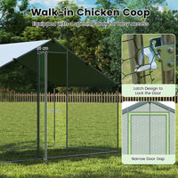 Large Chicken Coop Walk-in Poultry Cage Pet House w/Oxford Canopy& Lockable Door
