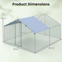 Large Chicken Coop Walk-in Poultry Cage Pet House w/Oxford Canopy& Lockable Door
