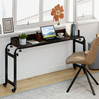 Queen Size Mobile Bed Desk with Adjustable Height and Length