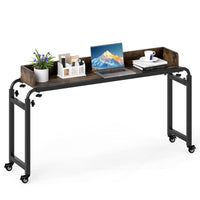 Queen Size Mobile Bed Desk with Adjustable Height and Length