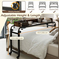 Queen Size Mobile Bed Desk with Adjustable Height and Length