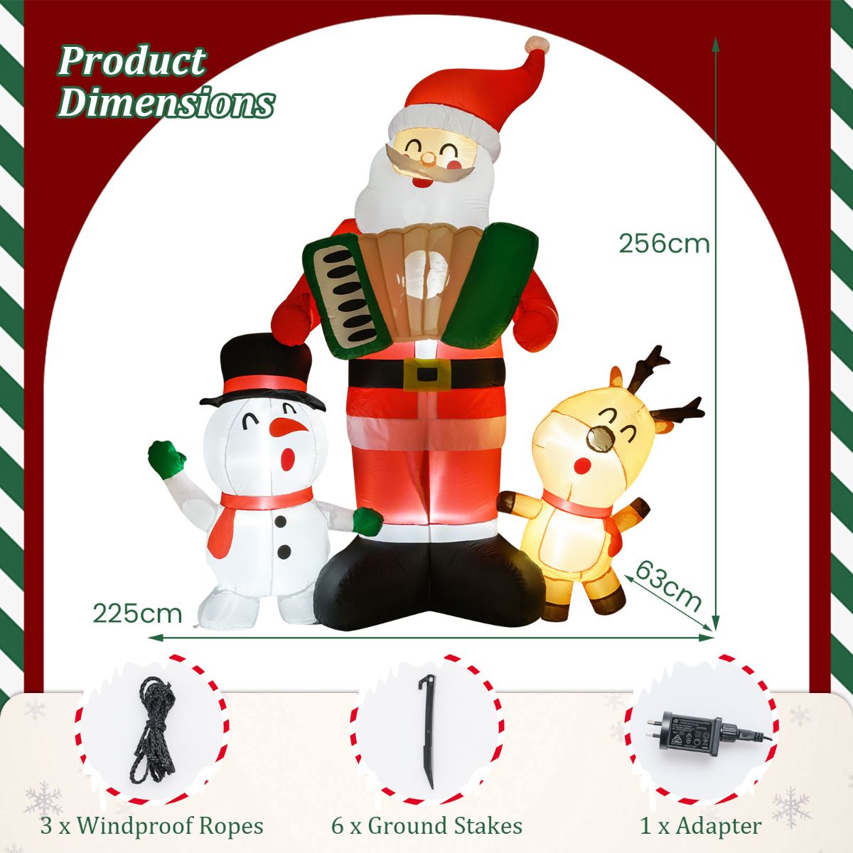 Quick Blow Up Santa Claus Inflatable Santa Claus with Snowman and Reindeer