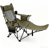 2-in-1 Camping Chair with Detachable Footrest and 3-Level Backrest
