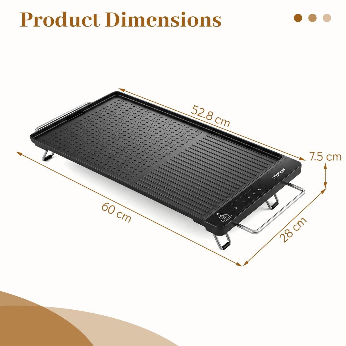 Electric Grill with Removable Touch Panel 1400W Indoor Griddle