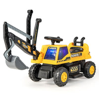 Ride-on Excavator with Music LED Lights and 30° Rotatable for Kids