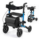 Rollator Walker for Seniors Folding Rolling Walker with Seat and Mesh Backrest