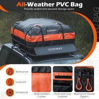 Roof Cargo Basket with 425L Waterproof Bag and 90kg Load for SUV