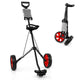 2 Wheel Foldable Golf Push Cart, Portable Lightweight Walking Pull Cart Holder