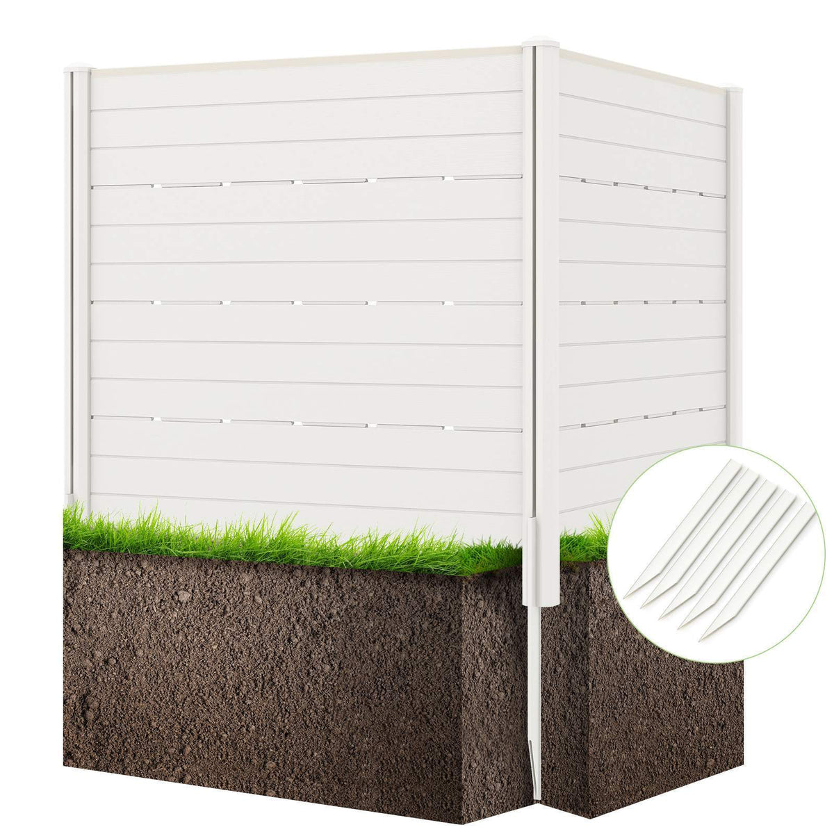 Outdoor Privacy Fence Screen, Air Conditioner Fence ,2 HDPE Fence Panels