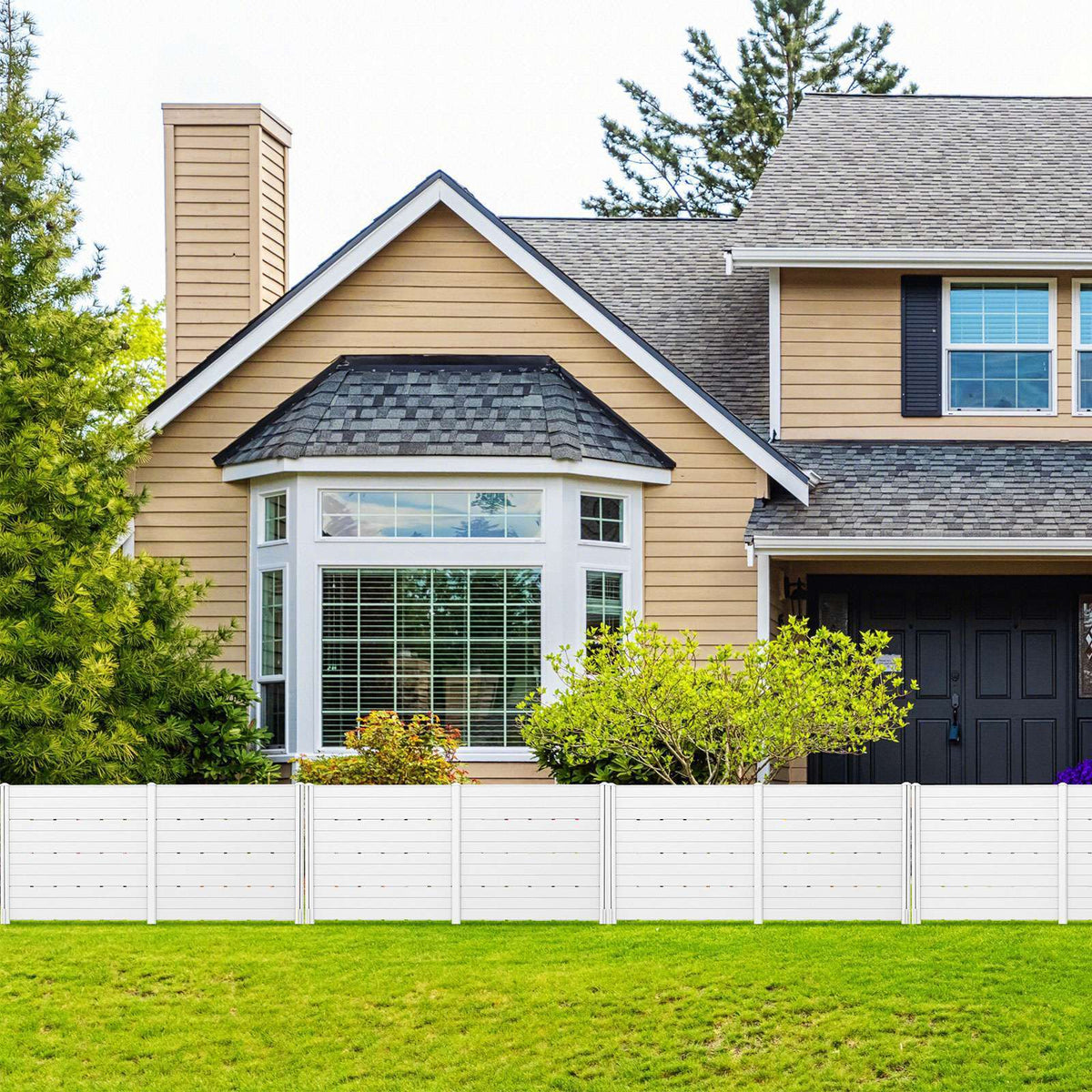 Screen Fecne Outdoor Privacy Fence Screen, Air Conditioner Fence ,2 HDPE Fence Pane ...
