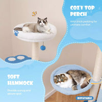 Tall Modern Cat Tree Tower w/ Sisal Scratching Posts for Kitten and Adult Cat