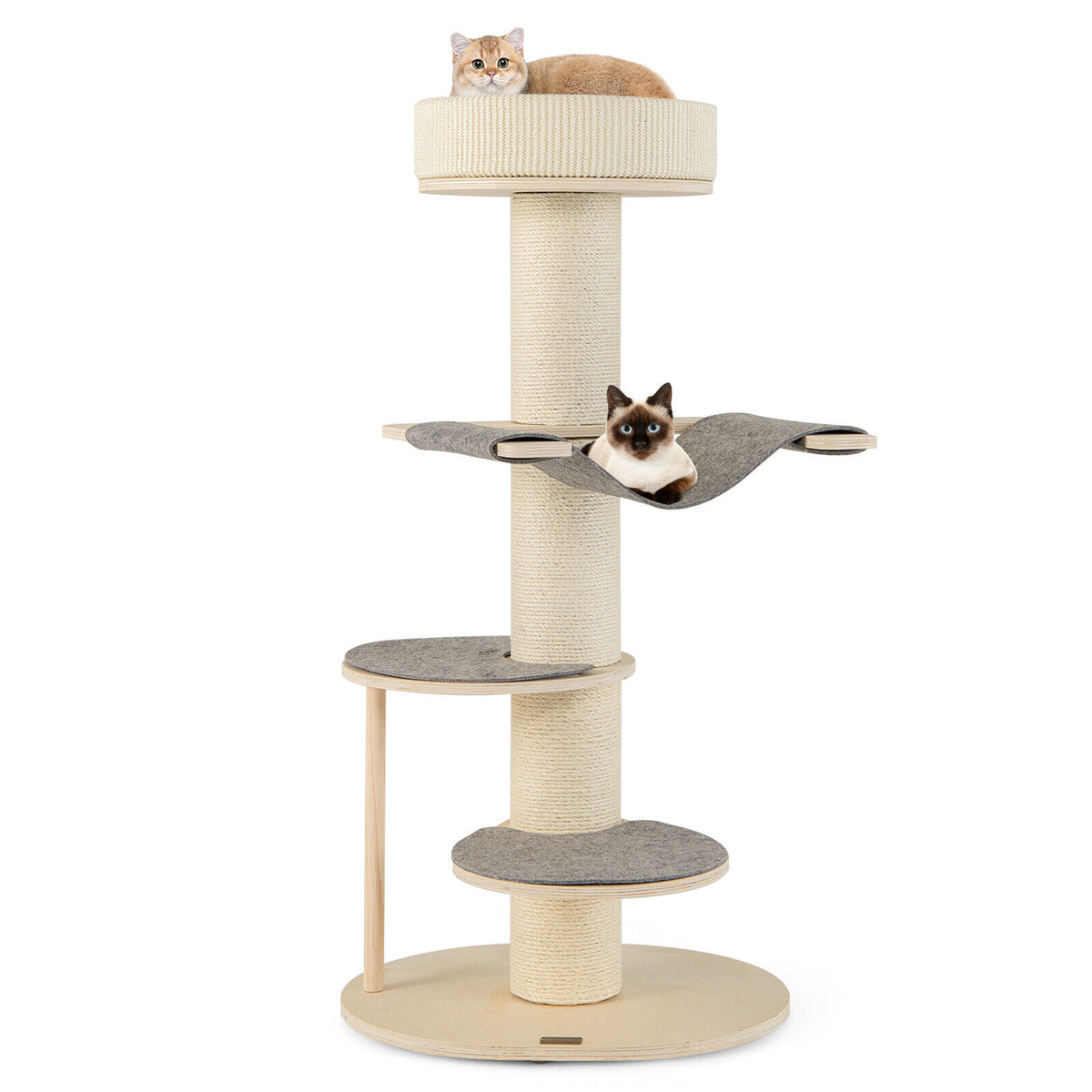 1.2M Wooden Cat Tree Tower Scratching Posts Multi-level Cando House Furniture