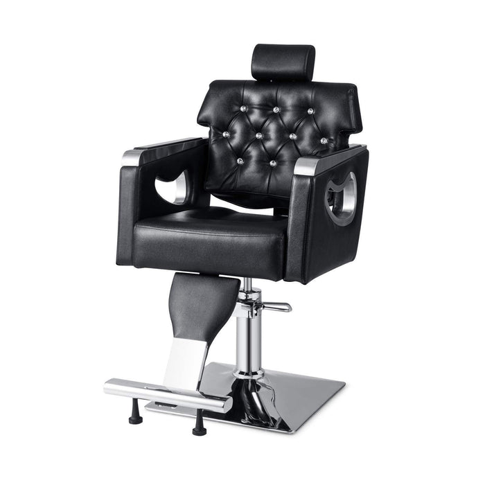 Adjustable Styling Salon Chair with Padded Backrest, 6-Level Adjustable Headrest