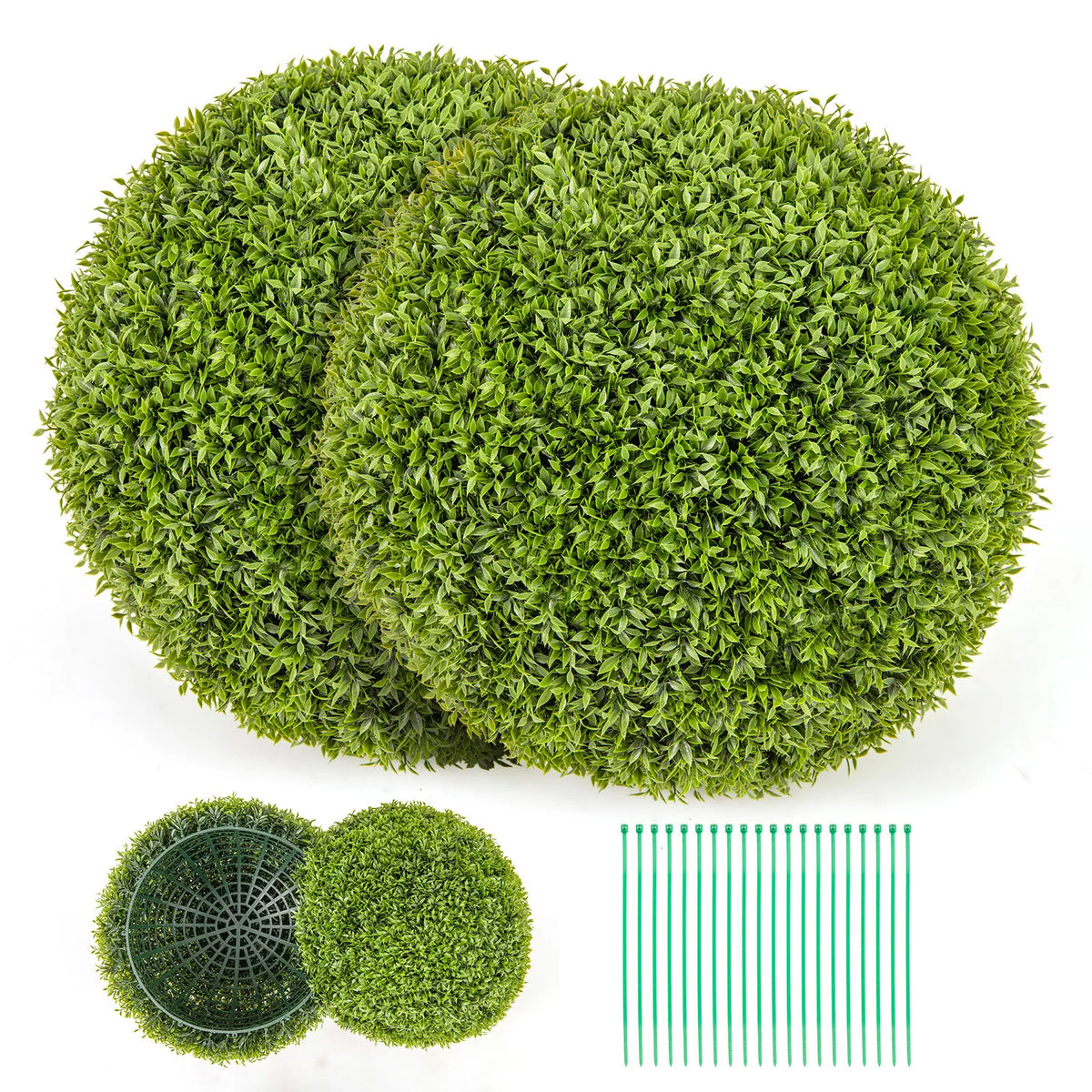 2 PCS 50cm Artificial Plant Boxwood Topiary Ball Faux Plant Home Decoration