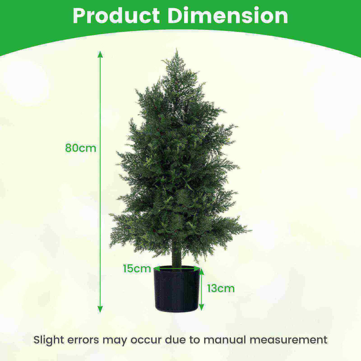 Artificial Cedar Topiary Tree Fake Pine Tree Indoor Outdoor Decorative Plant