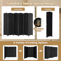 6-Panel Folding Room Divider Tall Privacy Screen Freestanding Wall Divider