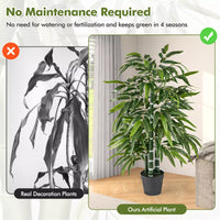 Tall Artificial Potted Tree 2 Pack Fake Bamboo Leave Tree Artificial Tree