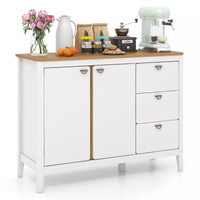 Buffet Cabinet Kitchen Cupboard w/ 2 Door & 3 Drawers Home Sideboard Cabinet