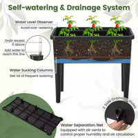 Self-watering Raised Garden Bed Elevated Planter w/Climbing Trellis Herbs Fruits