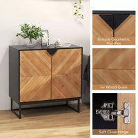 Sideboard Buffet Cabinet with Storage Console Table Modern Accent Cabinet Black