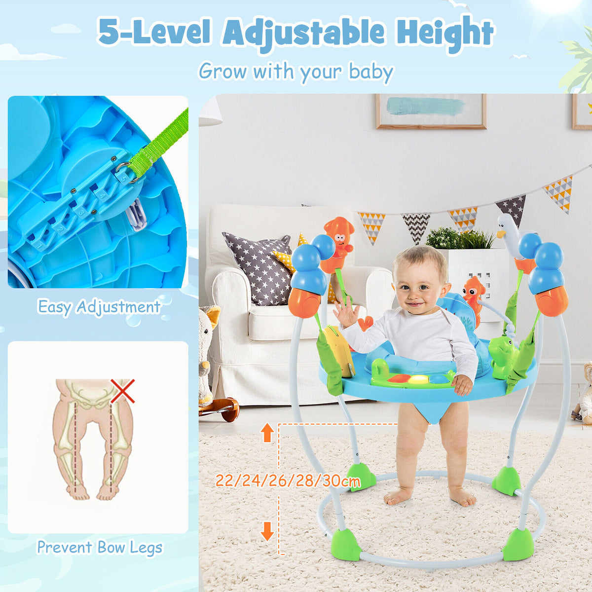 Baby Activity Jumpers and Bouncers Infant Activity Center w/5 Adjustable Heights