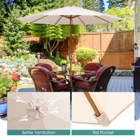 3M Outdoor Patio Umbrella w/Ventilation Hole,Poolside, Backyard and Beach, Beige